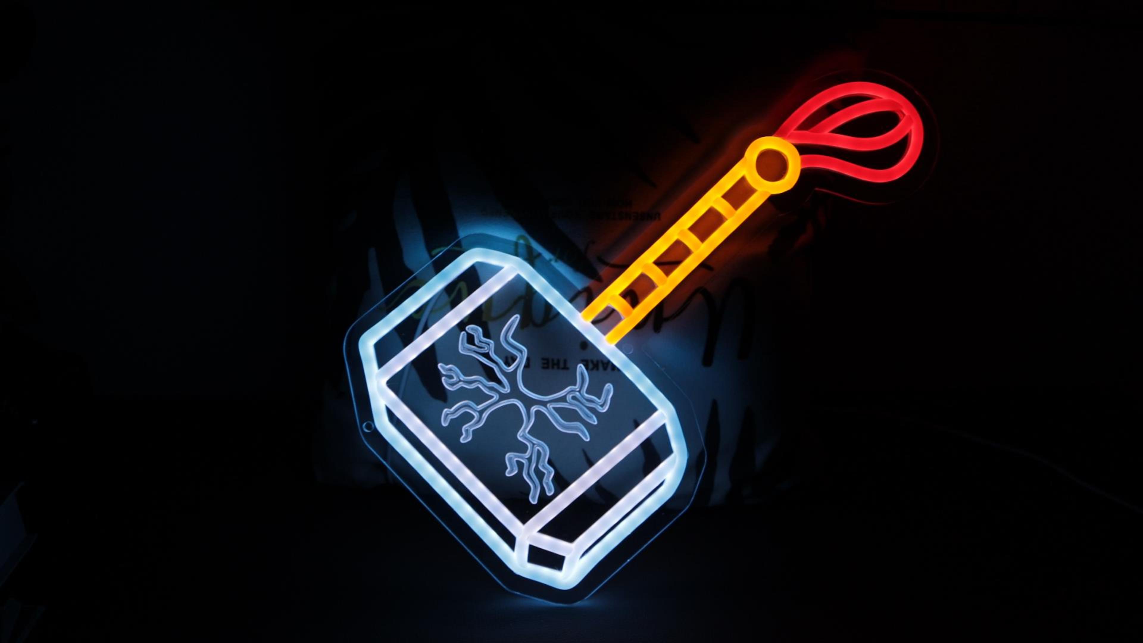 Pinlangdou Mythic Hammer Neon Sign Wall Light for Game Room Man